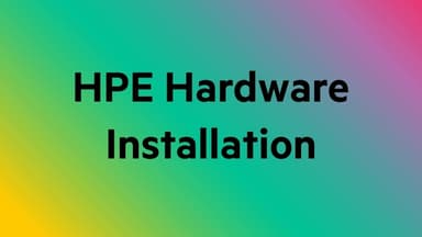 HPE Installation and Startup 