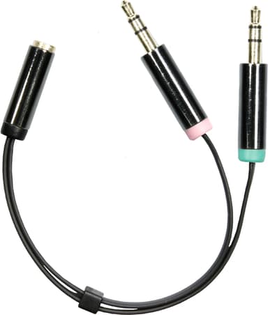 Deltaco 3.5MM HA - 3.5MM 4-PIN HO 0.1m 3,5mm 3,5mm