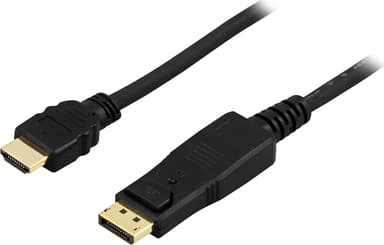 Deltaco DP-3020 2m DisplayPort HDMI Musta