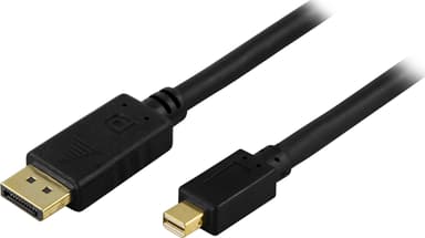 Deltaco DisplayPort kabel 3m DisplayPort Mini DisplayPort Sort