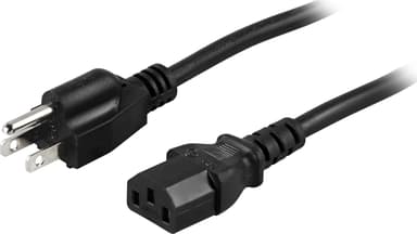 Deltaco DEL-109US 2m IEC C13 NEMA 5-15 Svart