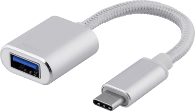 Deltaco USB-C 3.1 To USB-A adapter OTG 10 cm - Silver 0.1m USB-C USB-A Hopea