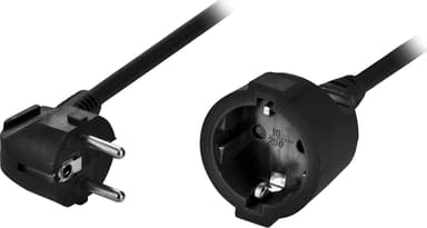 Deltaco Del-112B 2m CEE7/7 CEE7/3 Svart