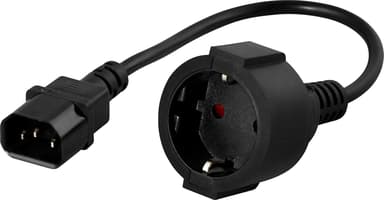Deltaco DEL-109P 0.3m Strømplugg type F IEC C14 Svart