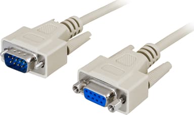 Deltaco Serielt kabel 2m DB9 DB9 Grå