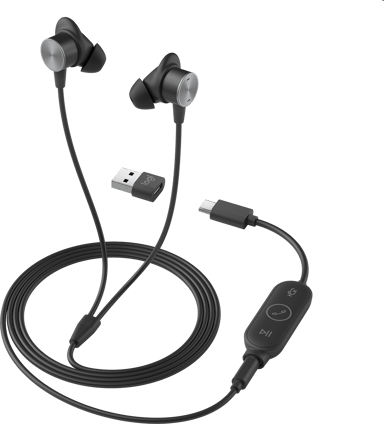 Logitech Zone Wired Earbuds Stereo USB-A, USB-C UC Grafiitti