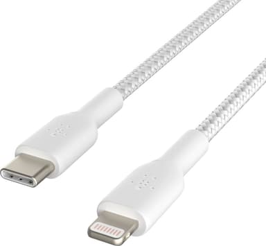 Belkin Lightning To USB-C Cable Raided 2m Valkoinen
