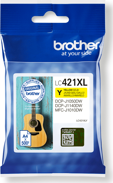 Brother Muste Keltainen LC421XLY 500 sivua - DCP-J1050 