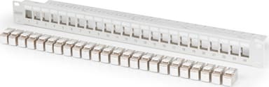 Digitus 24-Port Patch Panel with 24x CAT6A Keystones White Grijs Cat 6A 1U