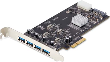Startech StarTech.com USB PCIe-kort med 4 portar, USB 3.2 5 Gbps, PCI Express-expansionskort med 4x oberoende USB-kontroller, 4x USB-A-portar, Windows/macOS/Linux 