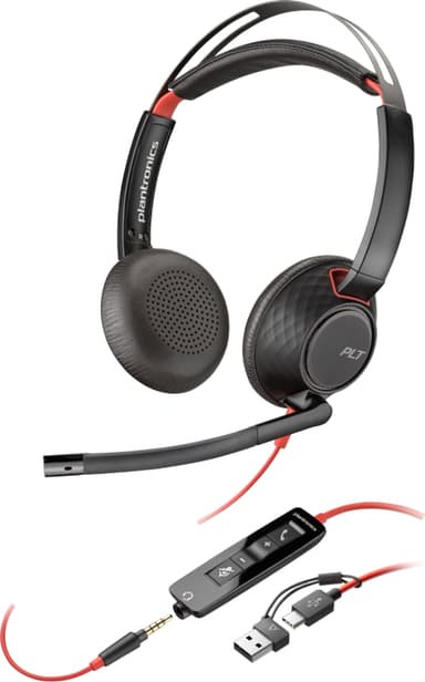 HP Poly BW 5220 Bulk Stereo USB-C Rød, Svart