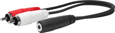 Vivolink PROMJFRCAM0.2 audiokaapeli 0,2 m 3.5mm 2 x RCA Musta 0.2m 3,5mm 2 x RCA