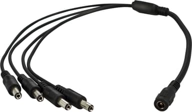 Qihan 4-Splitter Output 1X12V - 4X12V 0.4m 5.5 x 2.1 mm 4x 5.5 x 2.1 mm Svart