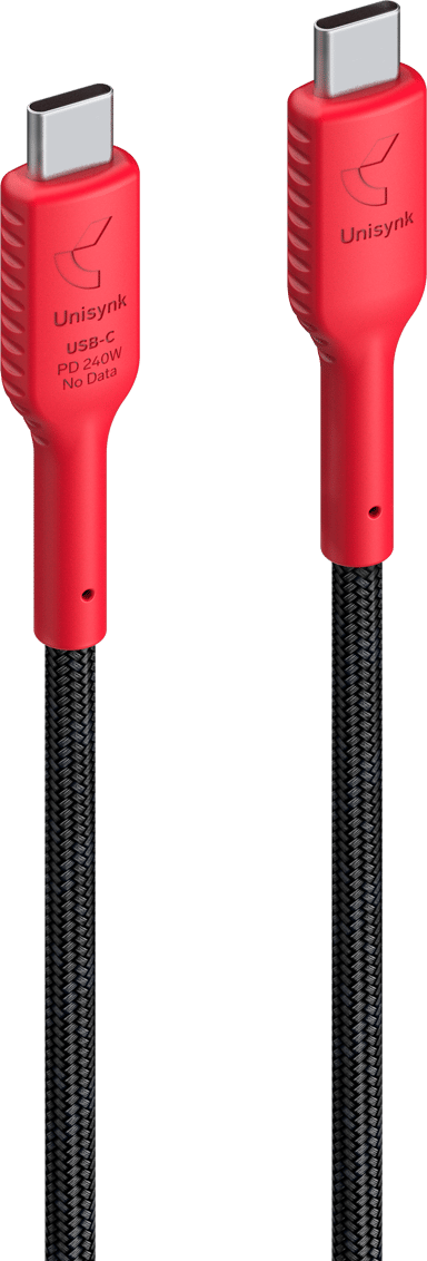 Unisynk Data Blocker Cable 240W 1m USB-C USB-C Svart, Röd