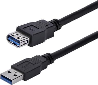 Startech StarTech.com USB3SEXT1MBK USB-kaapeli USB 3.2 Gen 1 (3.1 Gen 1) 1 m USB A musta 1m USB-A USB-A Musta