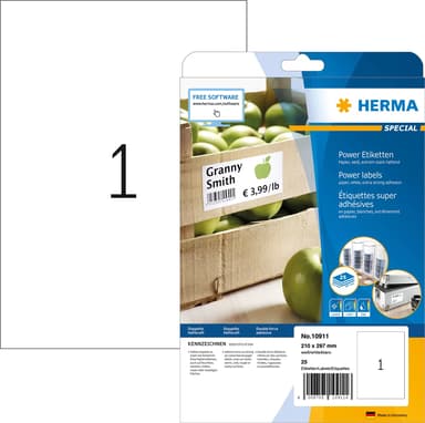 Herma Labels Power 210x297mm A4 25 ark 