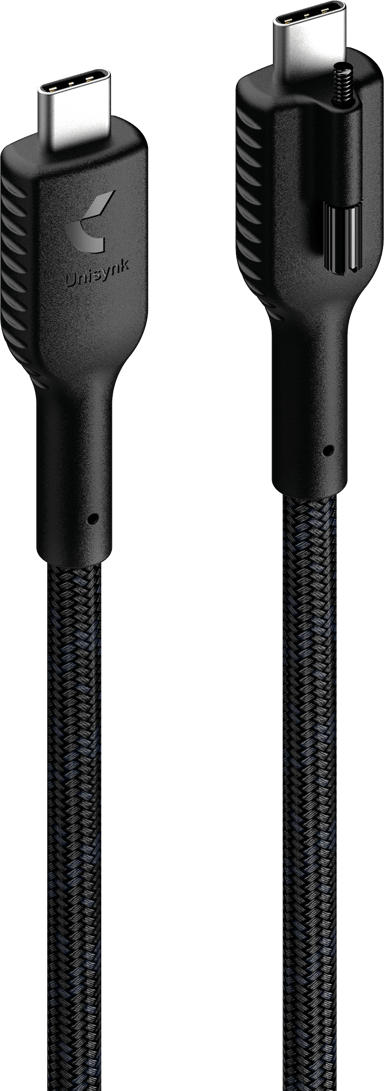 Unisynk USB-C Cable For Pro Av Dock 3.1 Gen 2 240W PD 2m Fabric Black 2m USB-C USB-C Musta