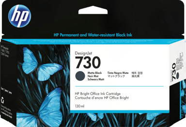 HP Muste Matta Musta 730 130ml - DJ T1700 