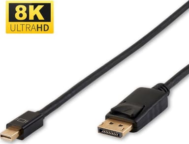 Microconnect Mini DP - Displayport 1.4 2m DisplayPort Mini DisplayPort Musta