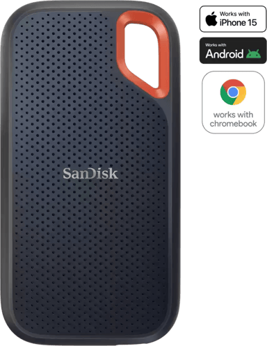 SanDisk EXTREME Portable SSD V2 8TB USB-C Sort