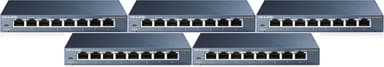 TP-Link TL-SG108 network switch Unmanaged L2 Gigabit Ethernet (10/100/1000) Black 5-Pack 
