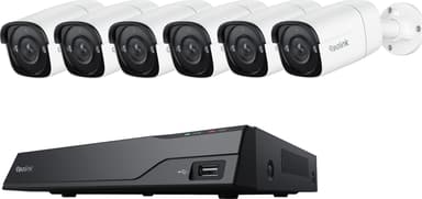 Reolink NVS8-5MB4 sikkerhedssystem 8-kanals NVR + 6 x 4K bullet-kameraer 