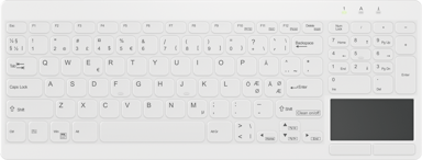 Contour Design Active Key QuickClean Medical IP65 Touchpad Compact Trådløs Nordisk Tastatur