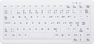Contour Design Active Key ClassicClean Medical IP68 Mini Trådløs Nordisk Tastatur