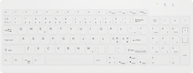 Contour Design Active Key QuickClean Medical IP65 Compact Trådløs Nordisk Tastatur
