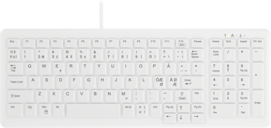 Contour Design Active Key ClassicClean Medical IP68 Compact Ledningsført Nordisk Tastatur