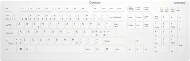 Contour Design Active Key QuickClean Medical IP68 Trådlös Nordisk Tangentbord