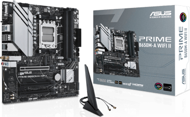 ASUS PRIME B650M-A WIFI II AMD B650 AM5-sockel micro ATX AM5 Micro-ATX Moderkort