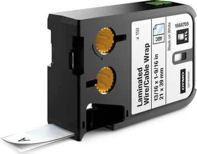 Dymo Etiketter Kabel Laminated 21x39mm Svart/Hvit 150st - XTL 