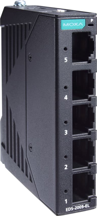 Moxa EDS-2005-EL 5-porttinen ei-hallittu teollisuustason kytkin 