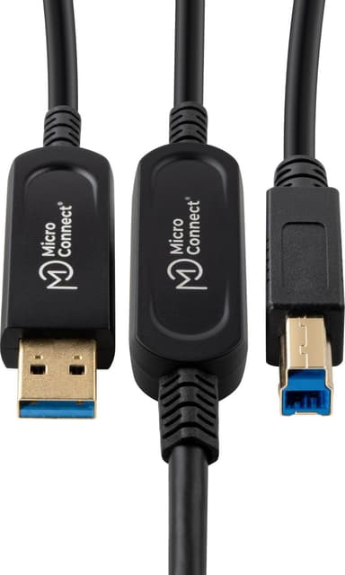 Microconnect MC-USB3.0AB15OP USB-kaapeli USB 3.2 Gen 2 (3.1 Gen 2) 15 m USB A USB B Musta 15m USB-A USB-B Musta