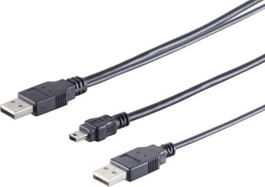 Microconnect USBAAB06 USB-kabel USB 2.0 0,5 m Mini-USB B USB A Sort 0.5m Mini USB USB-A Sort