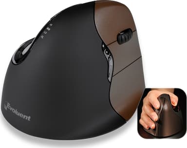 Evoluent Verticalmouse 4 Small RF Draadloos Muis Zwart, Bruin