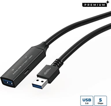 Microconnect Aktiv förlängningskabel USB3.0 15m USB-A USB-A Noir, Svart