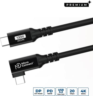 Microconnect 100w 20GBps 2m USB-C USB-C Sort
