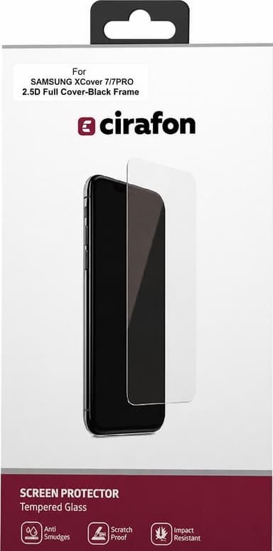 Cirafon Recycled Ultra-Wide (Double Tempered) skærmbeskytter Samsung Galaxy Xcover 7, Samsung Galaxy Xcover 7 Pro