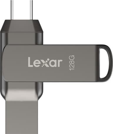 Lexar JumpDrive Dual Drive D400 128GB USB-C Grå, Gris