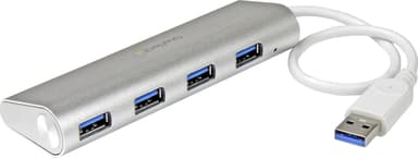 Startech 4 Poorts draagbare compacte USB 3.0 hub met geïntegreerde kabel 