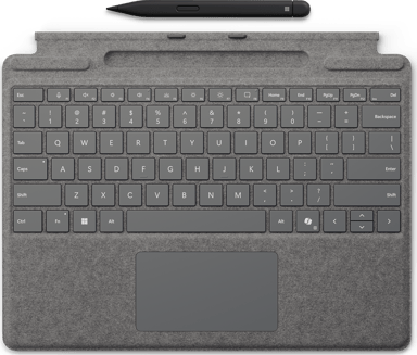 Microsoft Type Cover + Slim Pen 2 Microsoft Surface Pro 10 Nordisk Platine, Platinum