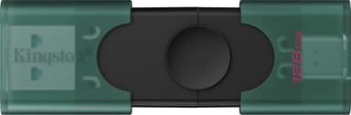 Kingston Datatraveler DUO 128GB USB-A / USB-C Svart, Grønn