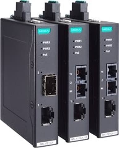 Moxa IMC-P21GA-G2 nettverksmediakonverterer Multi-modus, Enkeltmodus Svart 