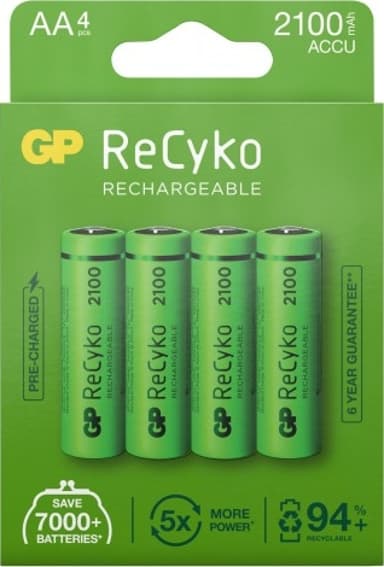 GP Batteri ReCyko 4kpl AA 2100mAh Ladattavaa akkua 