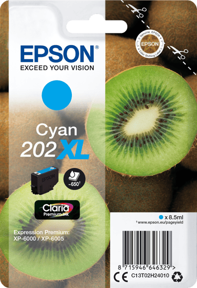 Epson Blæk Cyan 8.5ml 202XL - XP-6000/XP-6005