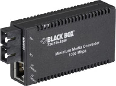 Black Box MultiPower Miniature nettverksmediakonverterer 1000 Mbit/s 850 nm Multi-modus Svart 