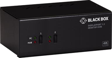 Black Box KVM SWITCH 2-PORT DUAL-MONITOR DP 4K 60HZ USB 3.0 HUB AUDIO KVM-switchar 