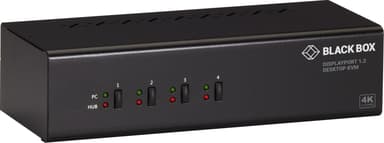 Black Box KVM SWITCH 4-PORT DUAL-MONITOR DP 4K 60HZ USB 3.0 HUB AUDIO KVM-switchar 